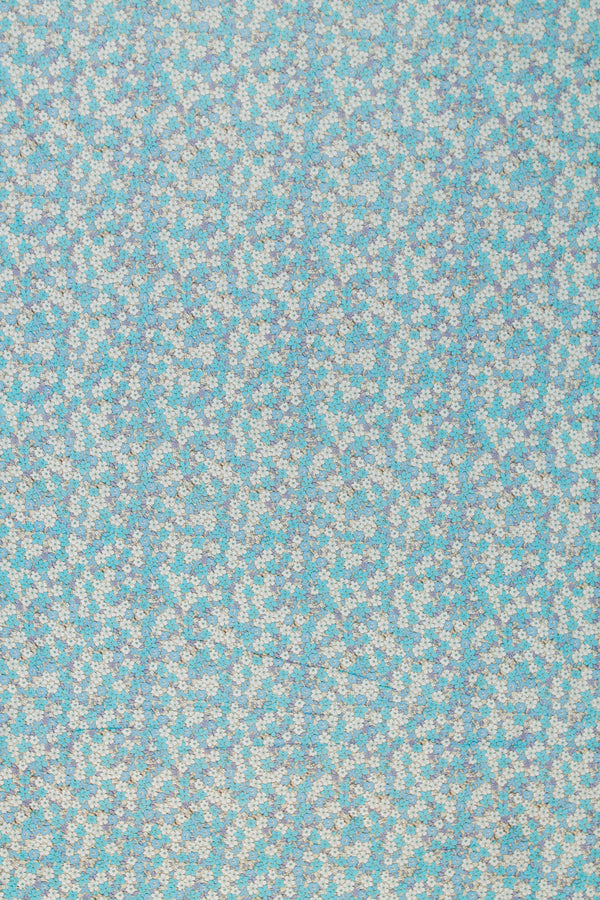 Printed Spanish Organic Cotton Voile - Blossoms Blue