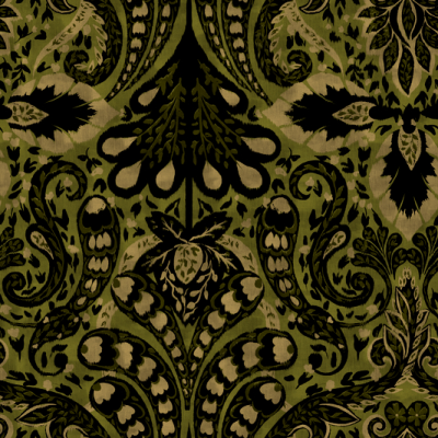 Printed Spanish Polyester Satin - Golden Copper