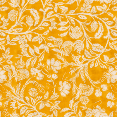 Printed Spanish Viscose Linen Challis - Citron Vines