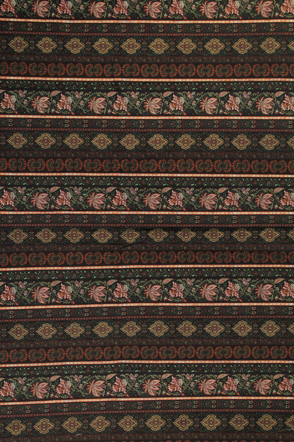 Printed Spanish Linen Viscose - Dark Perennial