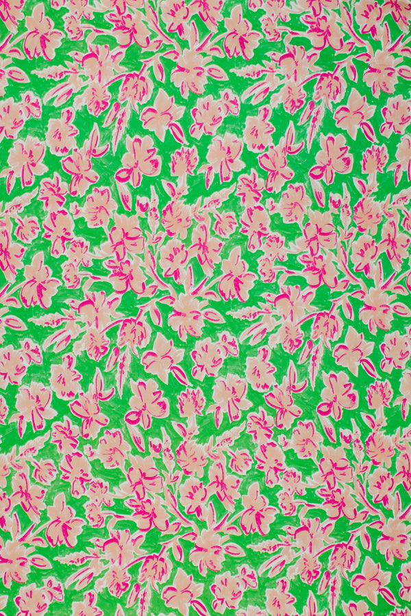 Printed Spanish Viscose Challis - Sweet Botanical
