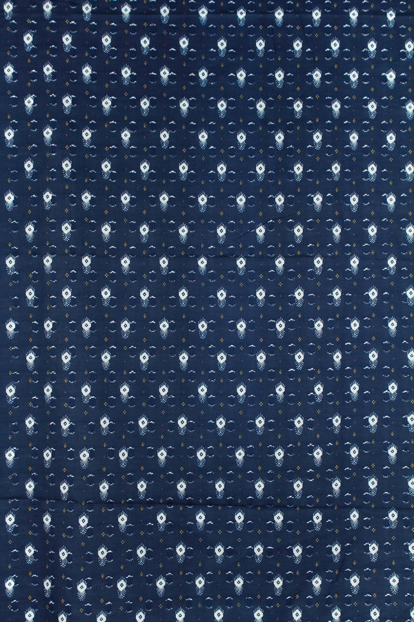 Printed Spanish Textured Organic Cotton Voile - Blue Basil Charms