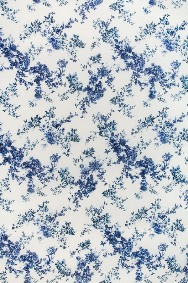Printed Spanish Polyester Chiffon - Snow Blossom
