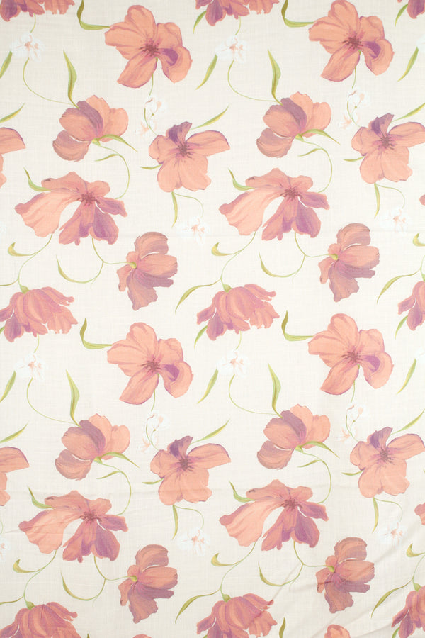 Printed Spanish Ecovero Viscose Linen - Be Mine