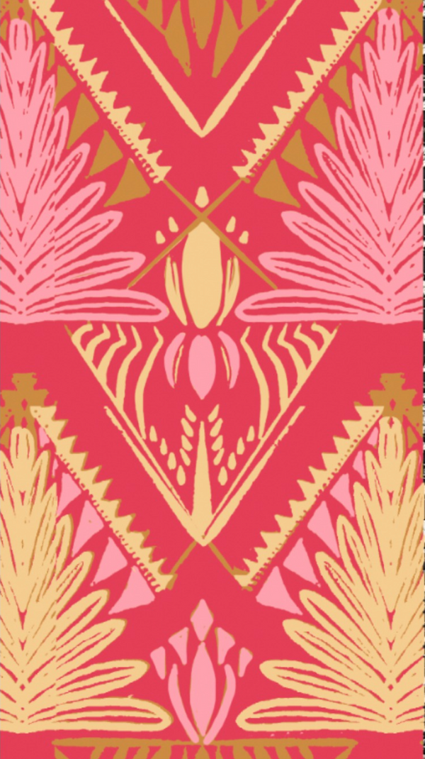 Printed Spanish Viscose Voile (Metallic Thread) - Fan Palm Warm