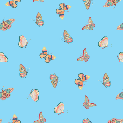 Printed Spanish Organic Cotton Viscose Seersucker - Flutter Blue