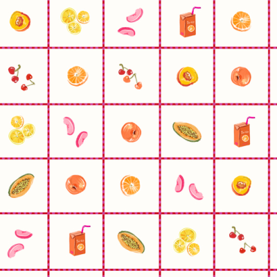 Printed Spanish Organic Cotton Viscose Seersucker - Juice Box White