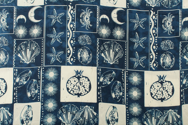 Printed Spanish Viscose Challis - Blue Abalone