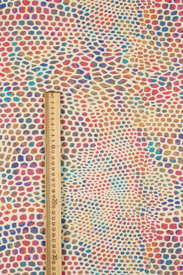 Printed Spanish Polyester Satin Charmeuse - Technicolour Scales