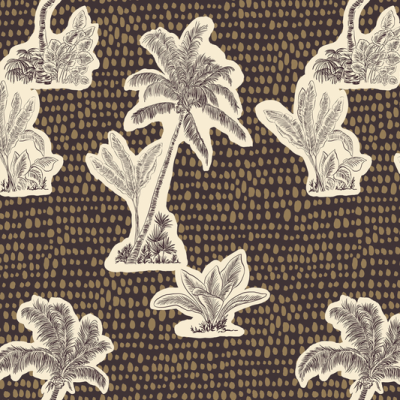 Printed Spanish Linen Ecovero Viscose - Palm Islands