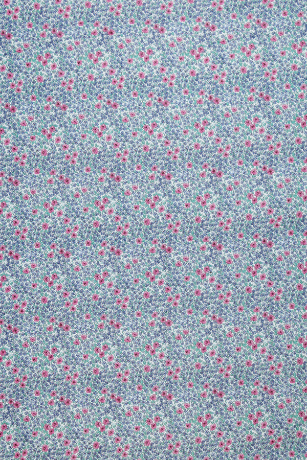 Printed Spanish Organic Cotton Voile - Ditsy Dash Pink