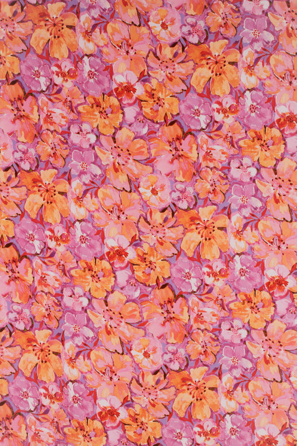Printed Spanish Viscose Challis - Lily Mousse