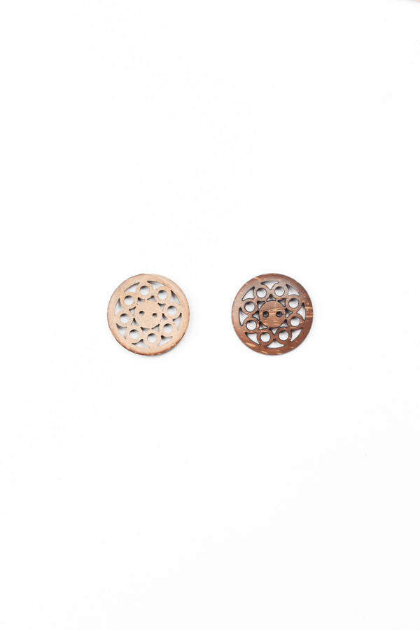 Wooden Buttons- Flower Cutout