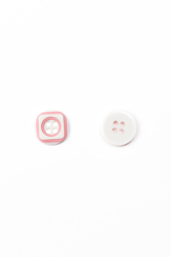 Acrylic Buttons- Pink Square