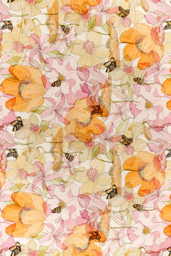 Printed Spanish Lyocell Challis - Butterfly Bloom