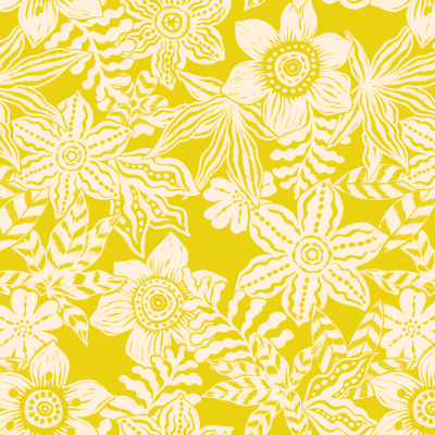 Printed Spanish Linen Ecovero Viscose - Sunlight Flower
