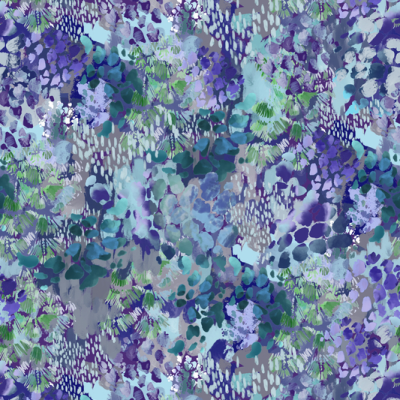 Printed Spanish Recycled Polyester Crepe - Violet Haze