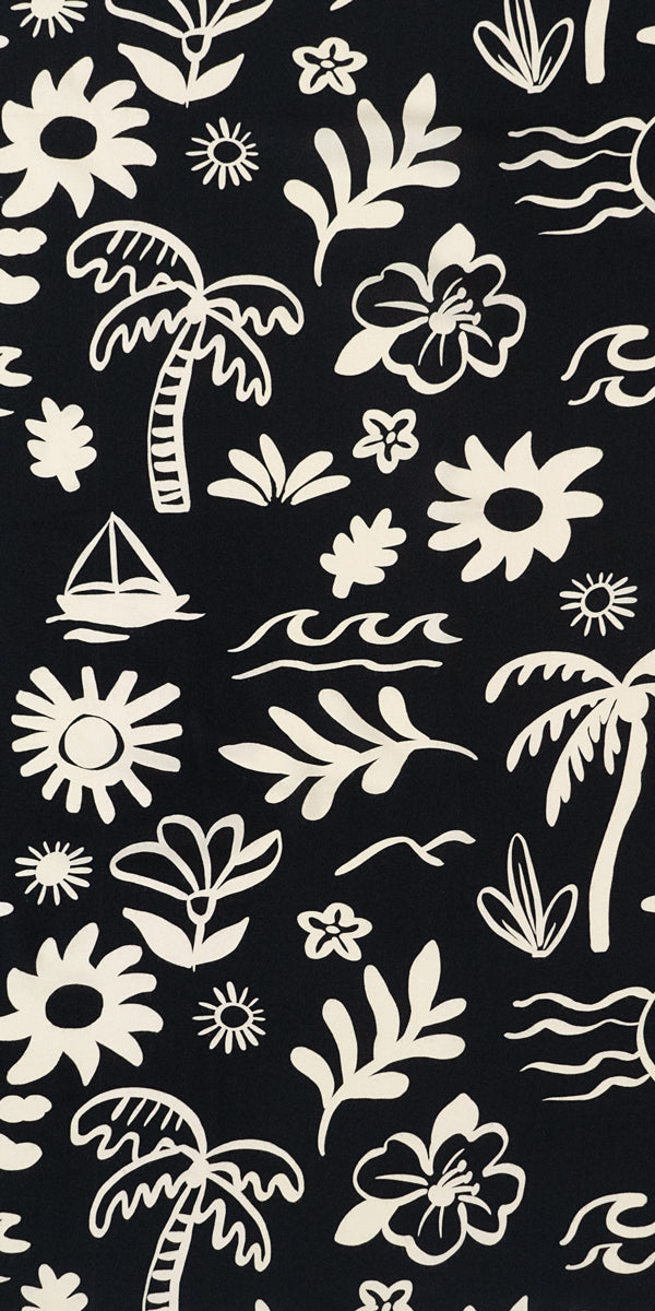 Printed Spanish Viscose Challis - Night swimming