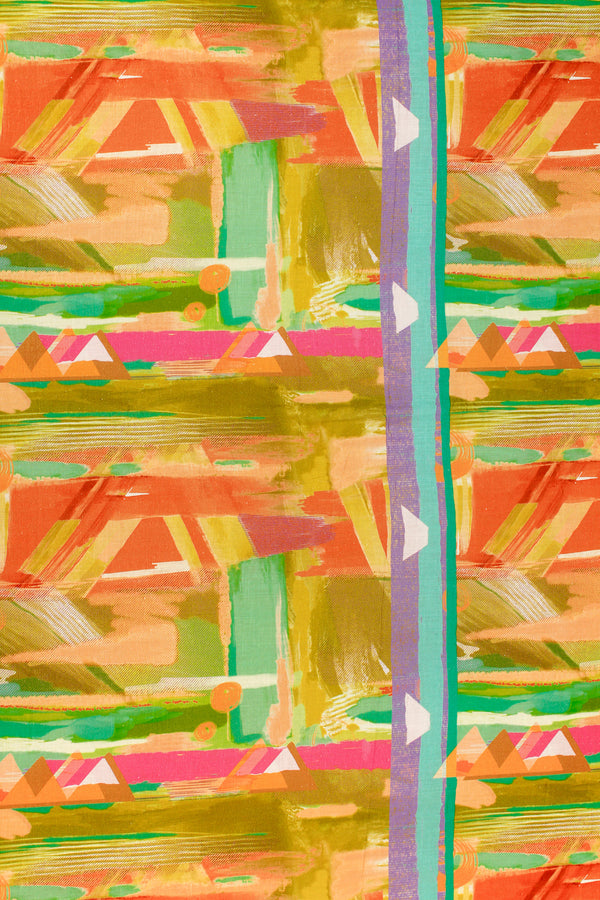 Printed Spanish Viscose Linen - Expressionism