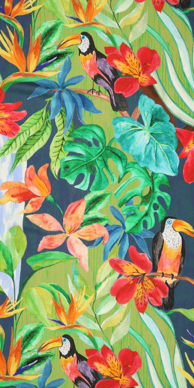 Printed Spanish Viscose Challis - Tucan Paradise