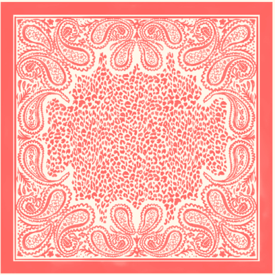 Printed Spanish Viscose Crinkle (Metallic Thread) - Etching Tile Red