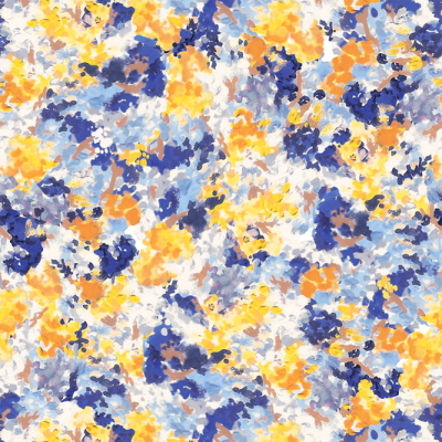 Printed Spanish Organic Cotton Poplin Spandex - Field of Hydrangeas