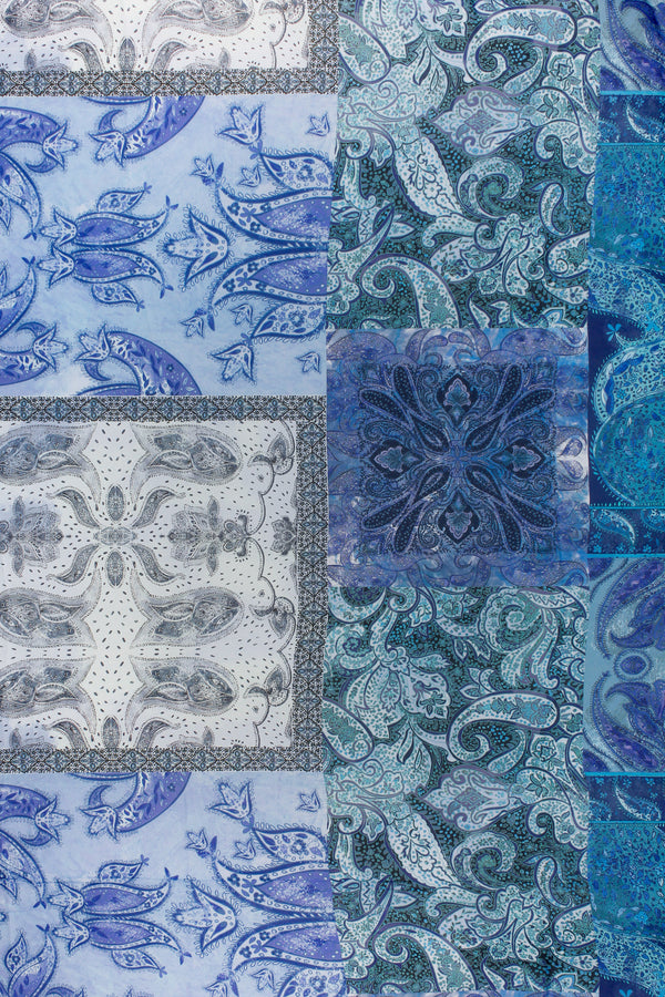 Printed Spanish Viscose Georgette - Swimming Paisley