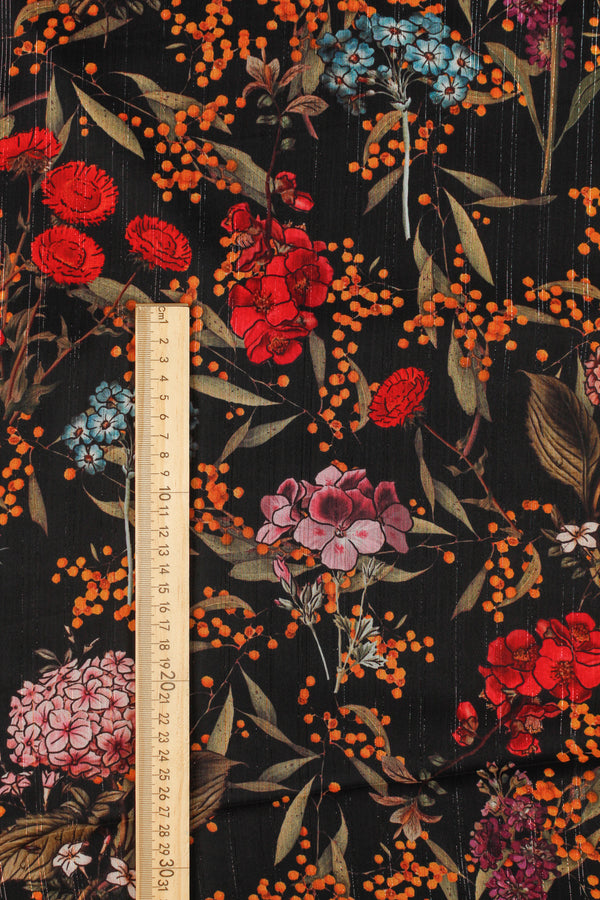 Printed Spanish Polyester Textured Chiffon (Metallic Thread) - Utopia