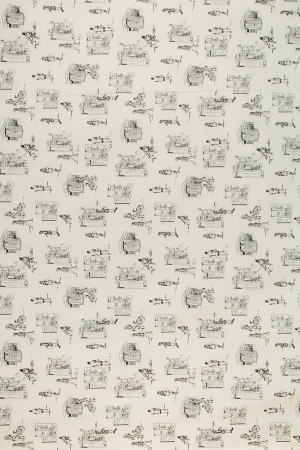 Printed Spanish Organic Cotton Voile - Record Shop