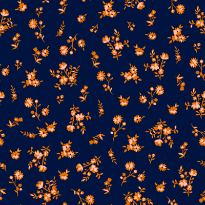 Printed Spanish Oragnic Cotton Poplin Spandex - Floral Ember