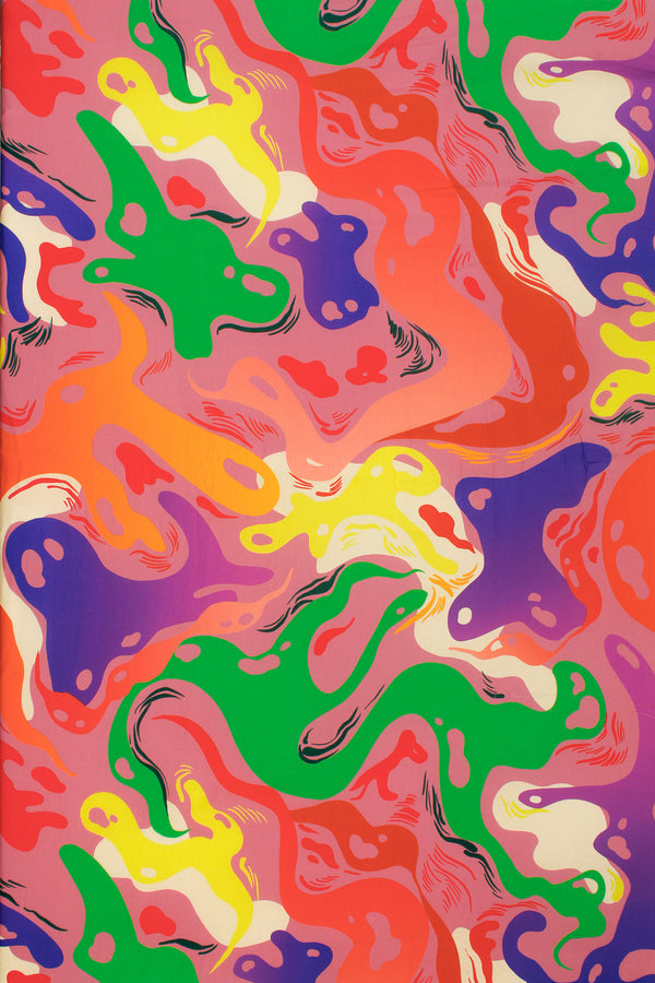 Printed Spanish Viscose Challis - Paint Pour