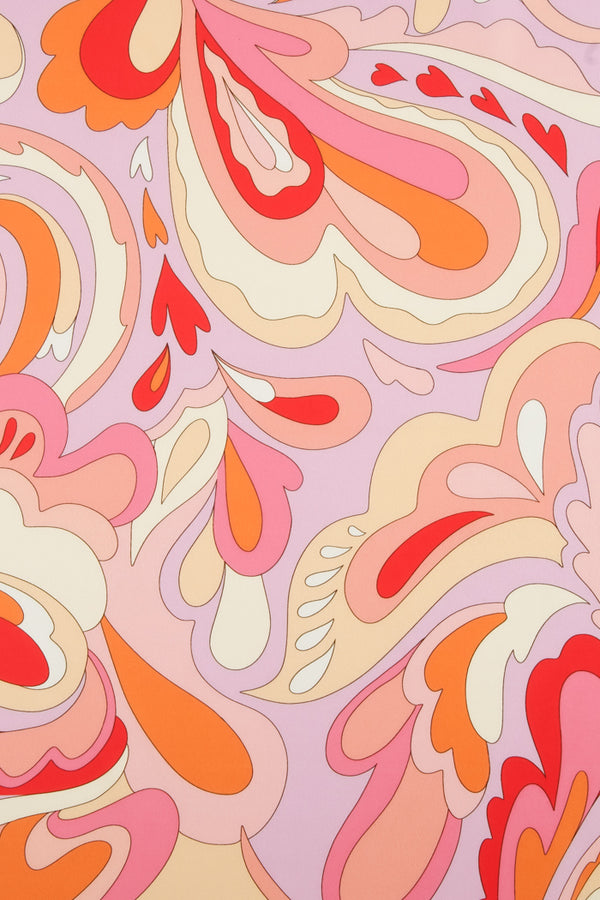 Printed Spanish Polyester Satin Charmeuse - Sunset Clouds