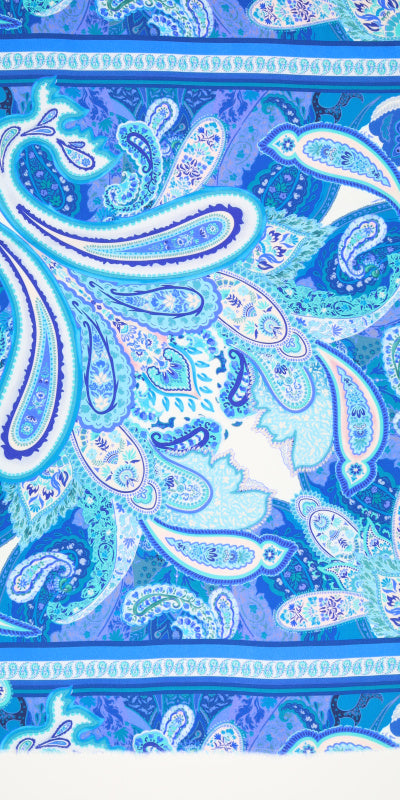 Printed Spanish Viscose Challis - Beluga