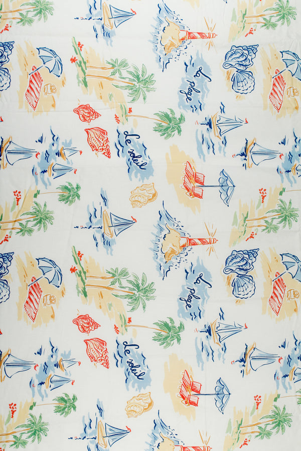 Printed Spanish Organic Cotton Voile - La Plage