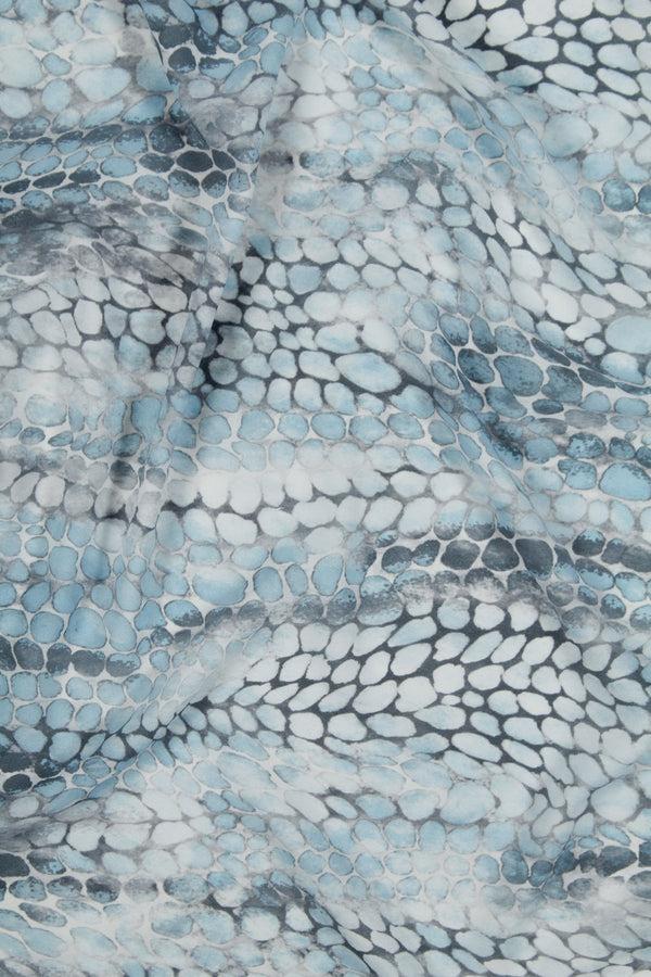 Printed Spanish Recycled Polyester Crepe - Silent Slither