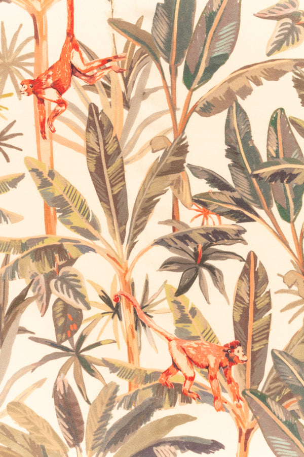 Printed Spanish Polyester Heavy Crepe - Monkey Business