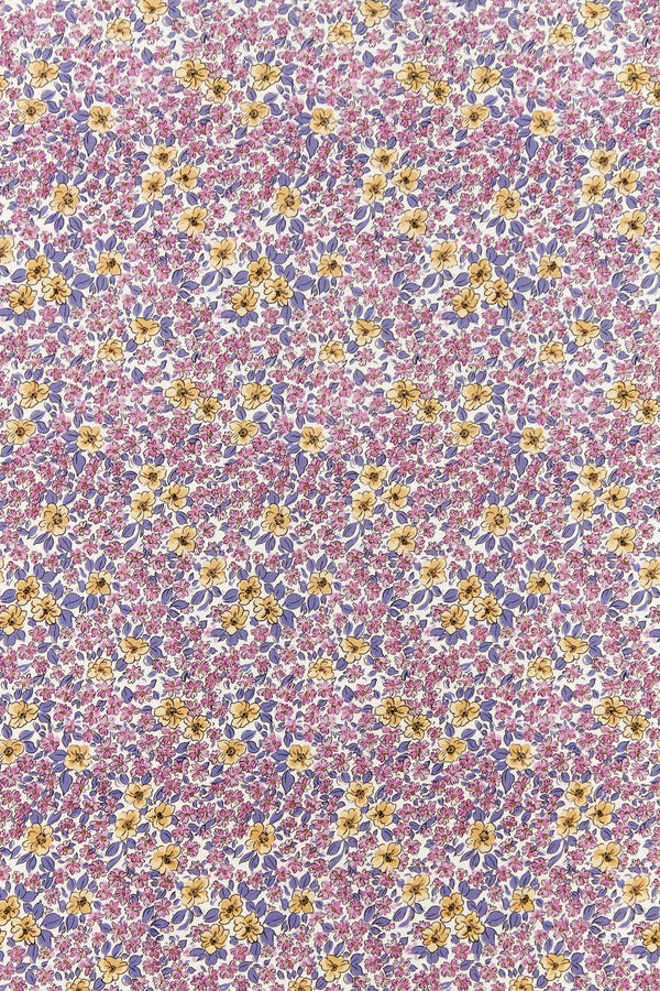 Printed Spanish Organic Cotton Voile - Ditsy Dash Yellow