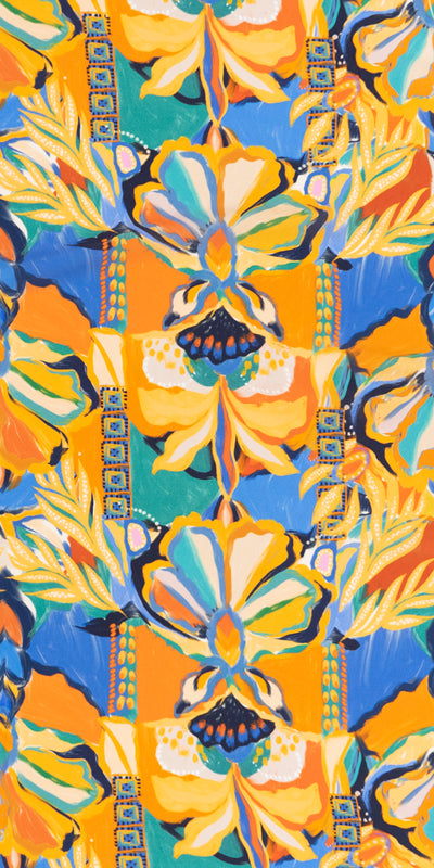 Printed Spanish Viscose Challis - Oh My Gouache Yellow