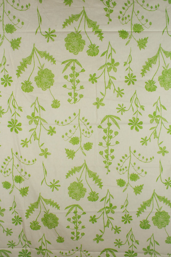 Printed Spanish Organic Cotton Linen - Green Eco