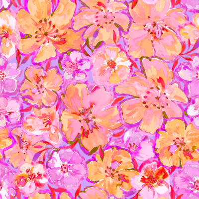 Printed Spanish Viscose Challis - Lily Mousse