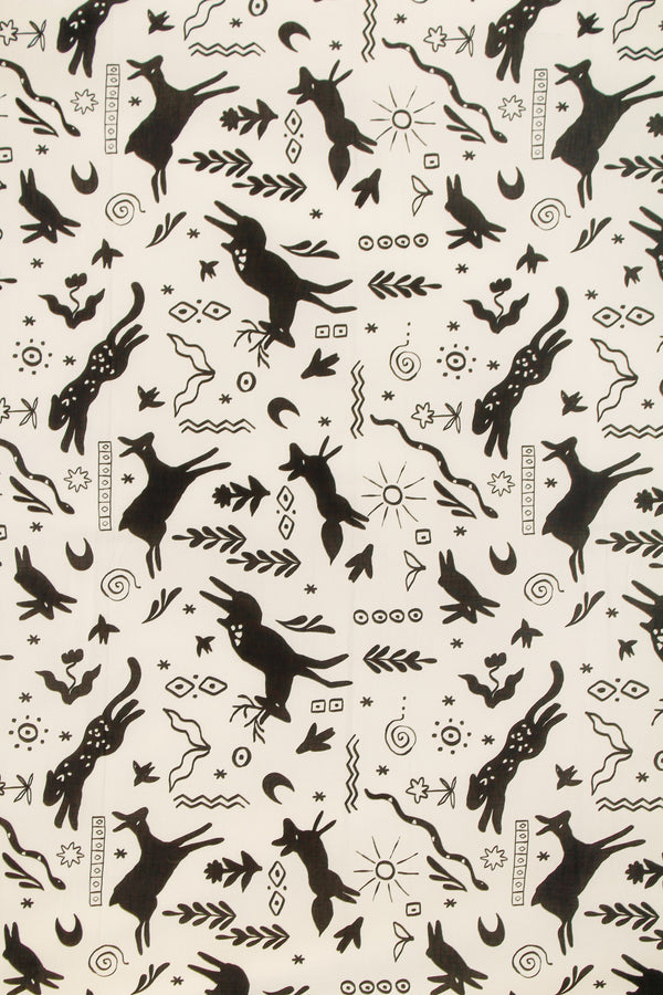 Printed Spanish Organic Cotton Voile - Scandi Garden