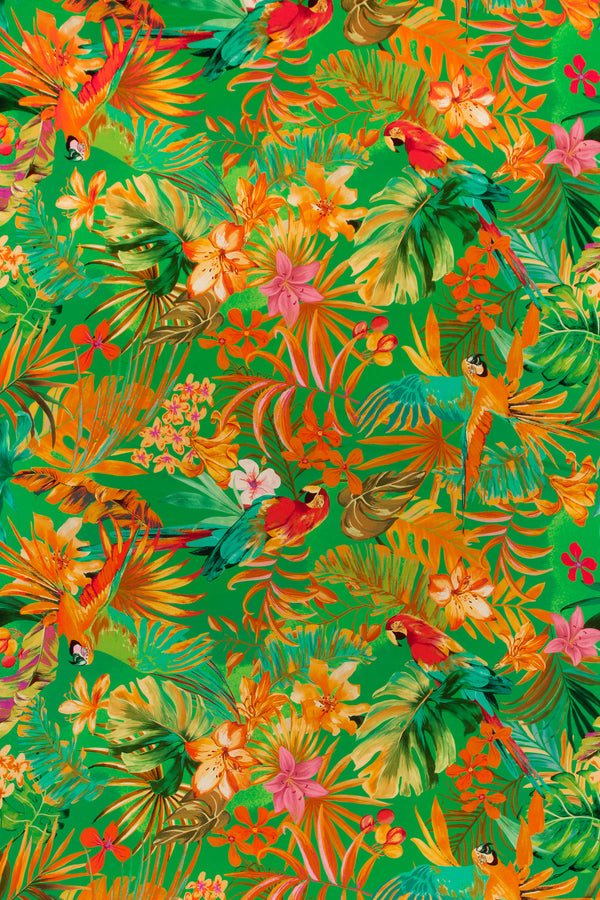Printed Spanish Ecovero Viscose Challis - Deep Tropics