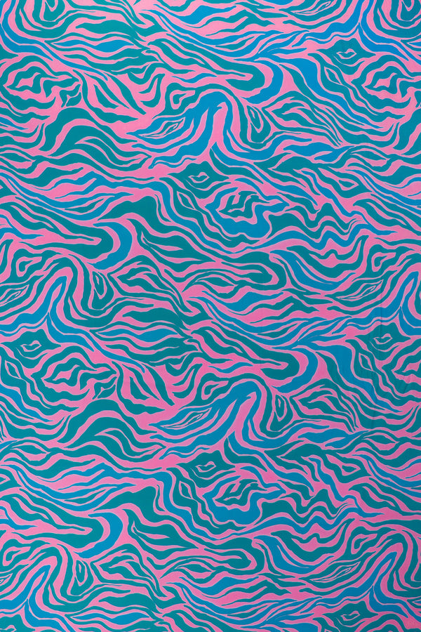 Printed Spanish Viscose Challis - Aurora Blue