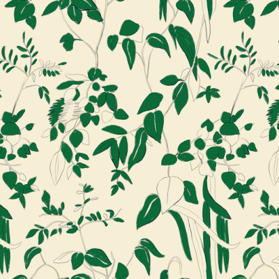 Printed Spanish Organic Cotton (Linen-Look) - Mojito