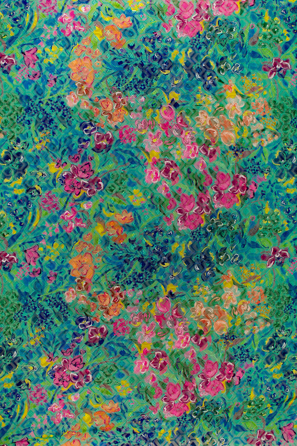 Printed Spanish Polyester Textured Chiffon - Elderberries