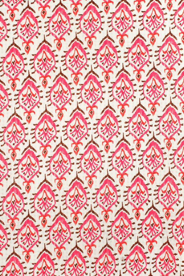 Printed Spanish Organic Cotton Textured Voile - Scarabs