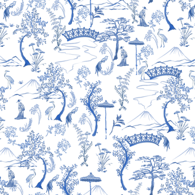 Printed Spanish Tencel Challis - Mount Fuji