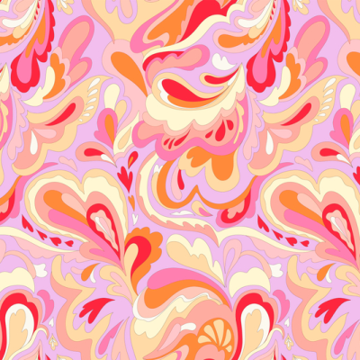 Printed Spanish Polyester Satin Charmeuse - Sunset Clouds