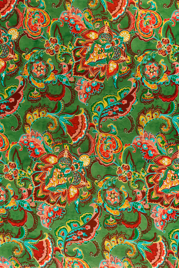 Printed Spanish Viscose Challis - Red Bells
