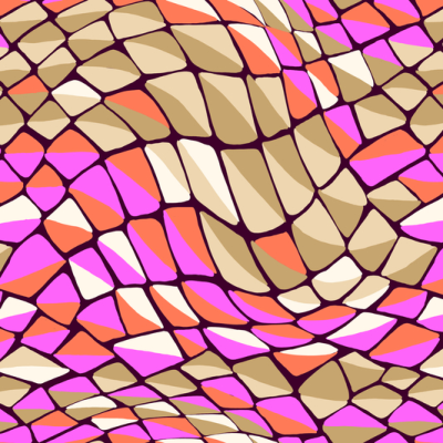 Printed Spanish Polyester Crepe - Watermelon Tiles